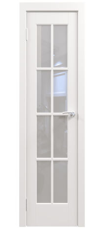 Межкомнатная дверь эмалированная Перфето 6 Белый с матовым стеклом