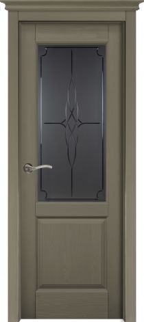 Межкомнатная дверь из массив сосны со стеклом Европа Олива