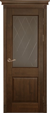 Межкомнатная дверь из массива ольхи Элегия Античный орех