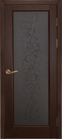 Межкомнатная дверь из массива ольхи Витраж Махагон